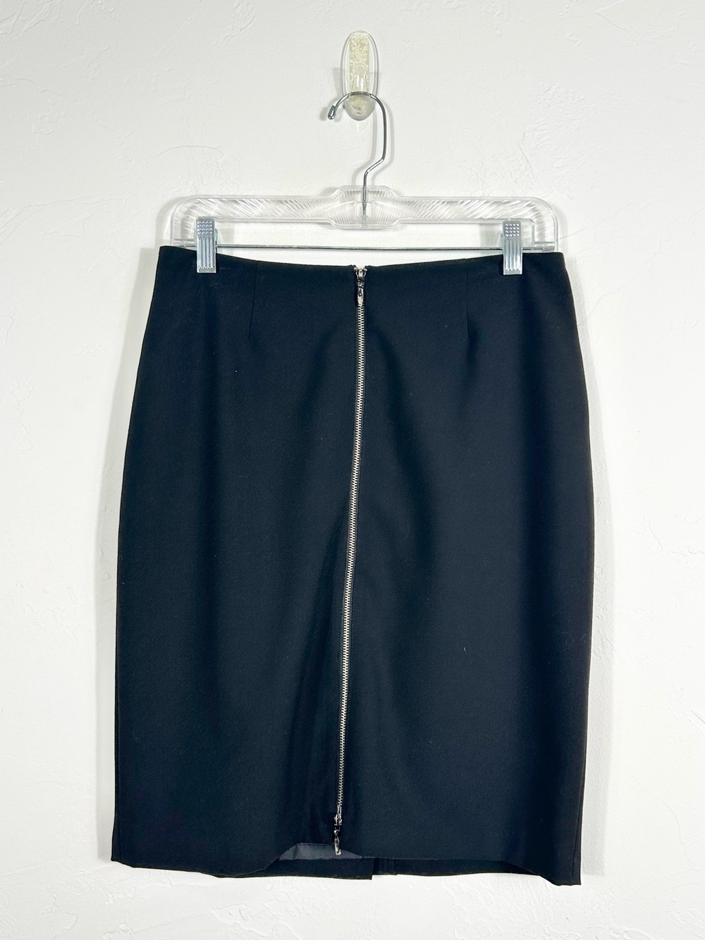 Laundry by Shelli Segal Black Pencil Skirt Full Front Zip Size 6 Lined